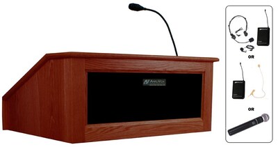 Amplivox Lectern, Wireless, Table Top, Victoria, Mahogany