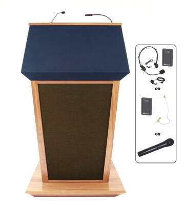 Amplivox Lectern, Wireless Sound, Hardwood, Patriot Plus, Maple