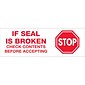 Tape Logic™ 3" Pre Printed "Stop If Seal Is Broken" Carton Sealing Tape, Red On White, 6/Pack