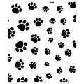 Bags & Bows® 30 x 100 Paws Polypropylene Film RL, Black on White, RL