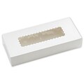 Bags & Bows® 2 1/4 x 5 1/2 x 12 1/2 One-Piece Windowed Bakery Boxes, White, 200/Pack