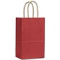 Paper 8.25"H x 5.25"W x 3.5"D Varnish Shopping Bags, Red, 250/Pack (15-050309-1)
