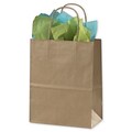 Bags & Bows® 8 1/4 x 4 1/4 x 10 1/2 Stripe Shoppers, Kraft, 250/Pack