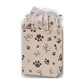 Bags & Bows® 8 1/4 x 4 3/4 x 10 1/2 Paws Oatmeal Cub Shoppers, Brown on Oatmeal, 100/Pack