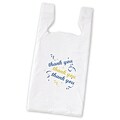 Bags & Bows® 23 x 11 1/2 x 7 Thank You Pre-Printed T-Shirt Bags, White, 1000/Pack