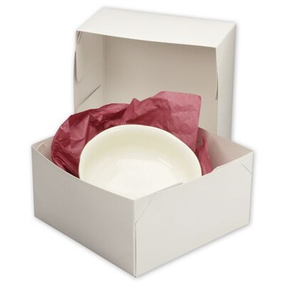 Bags & Bows® 10 1/2 x 10 1/2 x 5 1/2 Two-Piece Gift Boxes, White, 50/Pack
