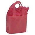 Polyethylene 6.5H x 6.5W x 3.5D Frosted Shopping Bags, Cerise, 250/Pack (268-060306-19)