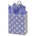 Bags & Bows® 8 x 4 x 10 Dots Resale Frosted Gift Bags, White on Clear, 24/Pack
