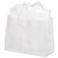 Bags & Bows® Frosted High Density Flex Loop Shoppers, Clear, 250/Pack