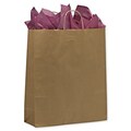 Bags & Bows Queen Shoppers 16 x 6 x 19 Paper Gift Bags, Kraft, 200/Pack (41-8)