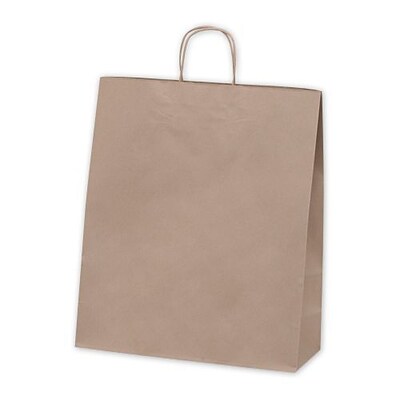 Bags & Bows® 16 x 6 x 19 Recycled Paper Queen Shoppers, Kraft, 250/Pack
