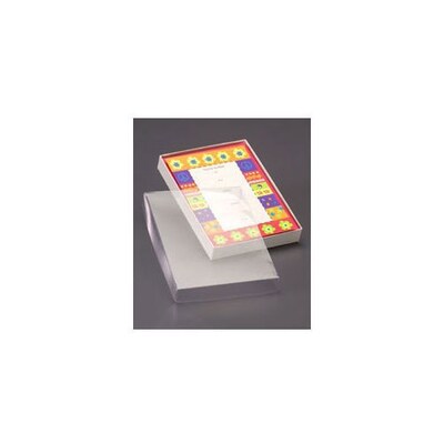 Bags & Bows® 8 5/8" x 5 5/8" x 1 3/8" Top Boxes With White Base, Clear, 50/Pack