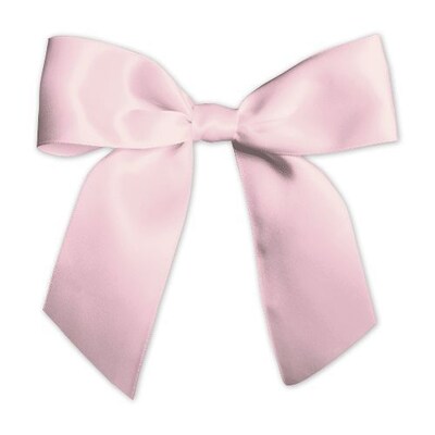 3 Pre-Tied Satin Bows, Pink (BOW261-05)