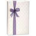 Bags & Bows® 24 x 100 Polka Dots Pearl Gift Wrap, White on Silver, RL