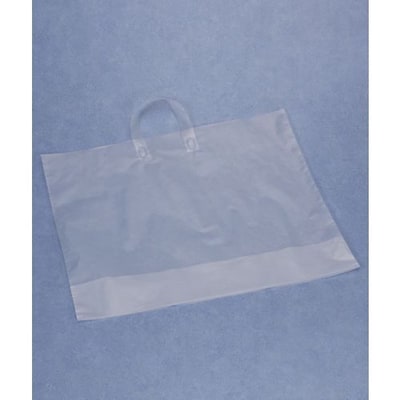 Bags & Bows® 22 x 18 + 8 BG Frosted Economy Shoppers, Clear, 250/Pack
