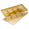 Bags & Bows® 6 1/4 x 3 1/2 x 1 Ballotin Tray, Gold, 25/Pack