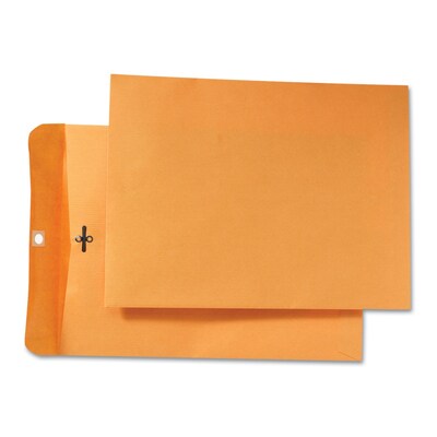 Quality Park Clasp & Moistenable Glue Nonstandard Kraft Catalog Envelope, 9 x 12, Brown, 100/Box (QUA43090)
