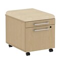 Bush Business 300 Series Mobile Pedestal with Cushion Kit, Natural Maple/Desert Bluff, Installed