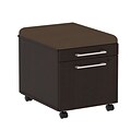 Bush Business 300 Series Mobile Pedestal with Cushion Kit, Mocha Cherry/Cocoa, Installed