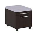Bush Business 300 Series Mobile Pedestal with Cushion Kit, Mocha Cherry/Morning Dew, Installed