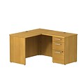 Bush Business Furniture Emerge 72W x 36D Bow Front U Shaped Desk w/ Hutch and 2 Pedestals, Mocha Cherry (300S041MR)