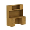 Bush Business Furniture Emerge 48W x 22D Desk w/ Pedestal, Natural Maple (300SCSP48ACK)