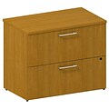 Bush Business Furniture Emerge 72W x 22D L Shaped Desk with 2 and 3 Drawer Pedestals, Natural Maple (300S036AC)
