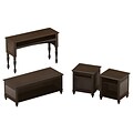 kathy ireland® Home by Bush Furniture Volcano Dusk Set of (4) Occasional Tables, Espresso