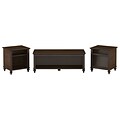 kathy ireland® Home by Bush Furniture Volcano Dusk Set of (3) Occasional Tables, Espresso