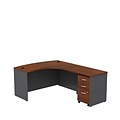 Bush Business Furniture Westfield Right Handed L Shaped Desk with Mobile File Cabinet, Hansen Cherry, Installed (SRC007HCRSUFA)
