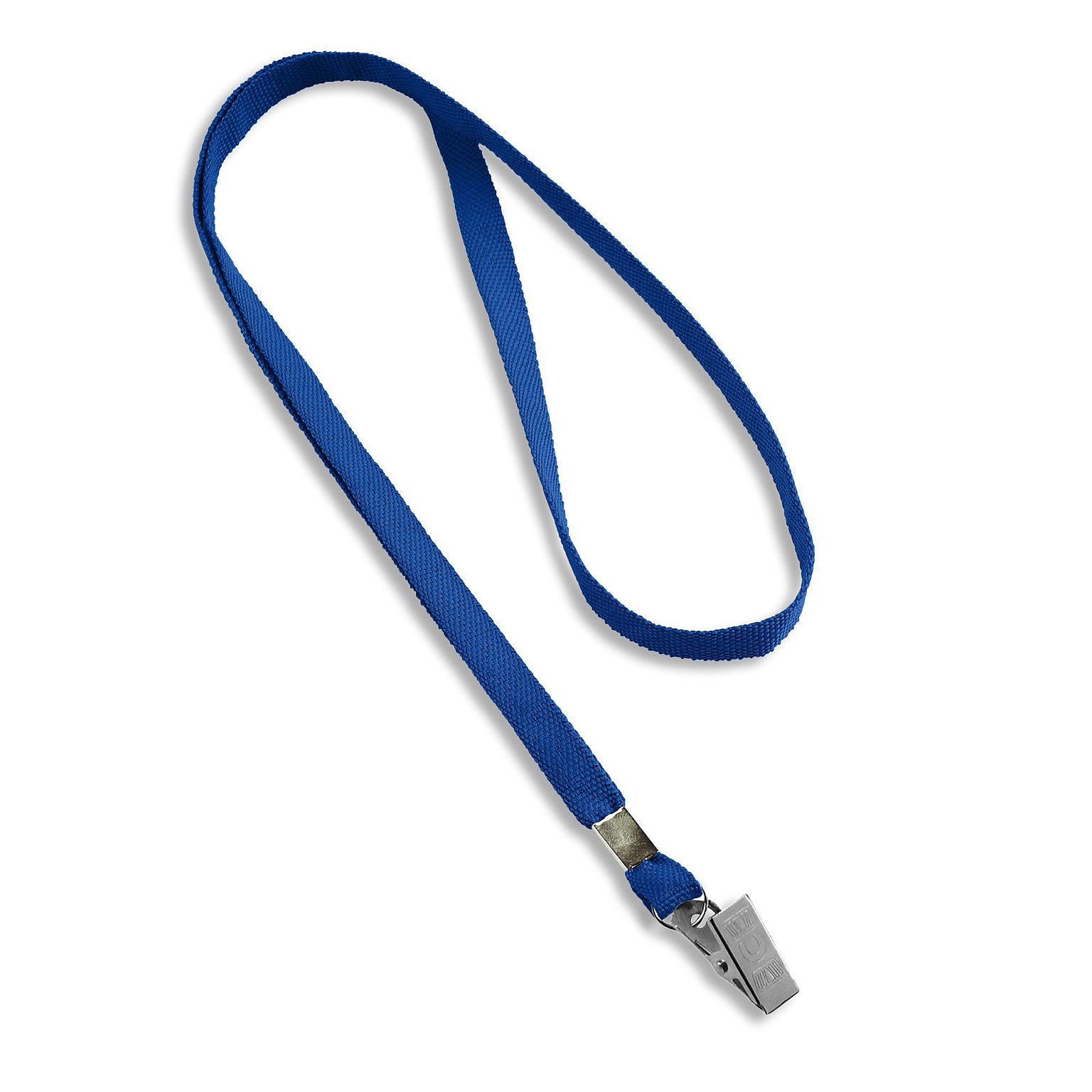 IDville 36 Blank Flat Woven Lanyards with Bulldog Clip, Royal Blue, 25/Pack (1341512RBC31)
