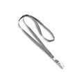 IDville 1341512GYC31 36 Blank Flat Woven Lanyards with Bulldog Clip, Gray, 25/Pack