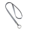 IDville 1341512GYR31 36 Blank Flat Woven Lanyards with Split Ring, Gray, 25/Pack