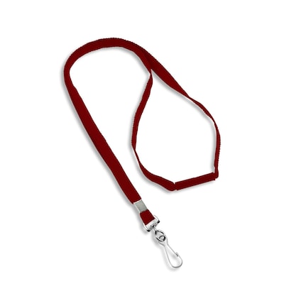 IDville 36 Blank Flat Woven Breakaway Lanyards with J-Hook, Red, 25/Pack (1343500RDH31)