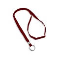 IDville 1343500RDR31 36 Blank Flat Woven Breakaway Lanyards with Split Ring, Red, 25/Pack