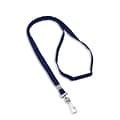 IDville 1343500BLH31 36 Blank Flat Woven Breakaway Lanyards with J-Hook, Navy, 25/Pack
