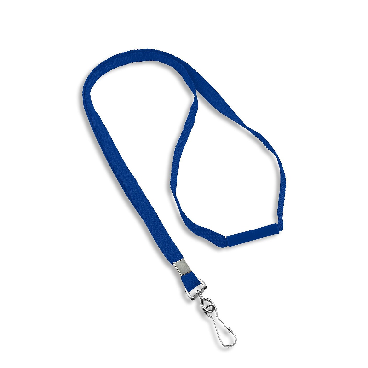 IDville 36 Blank Flat Woven Breakaway Lanyards with J-Hook, Royal Blue, 25/Pack (1343500RBH31)