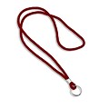IDville 1343501RDR31 36 Blank Round Woven Lanyards with Split Ring, Red, 25/Pack
