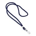 IDville® Blank Round Woven Lanyards With Metal J-Hook, Blue