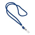 IDville Blank Round Woven Lanyards With Metal J-Hook, Royal Blue, 25/Pack (1343501RBH31)