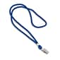 IDville 36" Blank Round Woven Lanyards with Bulldog Clip, Royal Blue, 25/Pack (1343501RBC31)