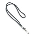 IDville® Blank Round Woven Lanyards With Metal J-Hook, Gray