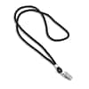 IDville 1343501BKC31 36 Blank Round Woven Lanyards with Bulldog Clip, Black, 25/Pack
