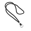 IDville 36 Blank Round Woven Lanyards with Split Ring, Black, 25/Pack (1343501BKR31)