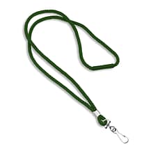 IDville 36 Blank Round Woven Breakaway Lanyards with J-Hook, Green, 25/Pack (1343502GRH31)