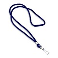 IDville 1343502BLH31 36 Blank Round Woven Breakaway Lanyards with J-Hook, Navy, 25/Pack