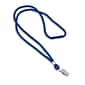 IDville 36" Blank Round Woven Breakaway Lanyards with Bulldog Clip, Royal Blue, 25/Pack (1343502RBC31)