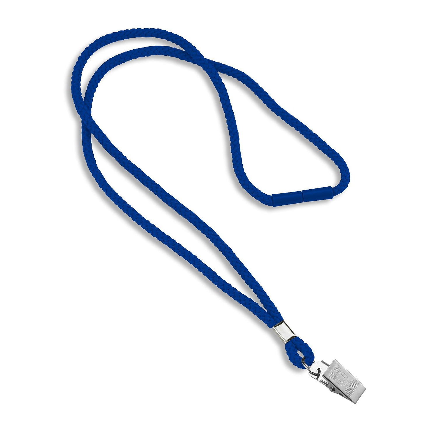 IDville 36 Blank Round Woven Breakaway Lanyards with Bulldog Clip, Royal Blue, 25/Pack (1343502RBC31)