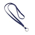 IDville® Made in USA Blank Flat Woven Breakaway Lanyards With Metal Split Ring,  Blue, 25/Pack