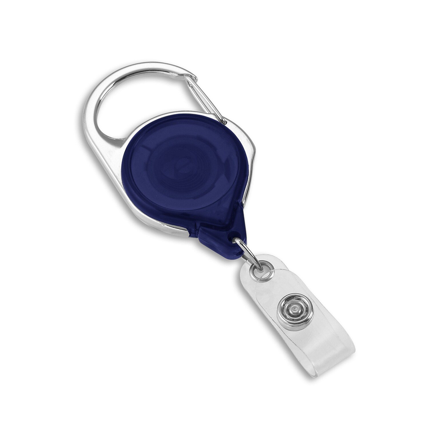 IDville Round Spring Clasp Carabiner Badge Reels, Blue, 25/Pack (1347572BL31)